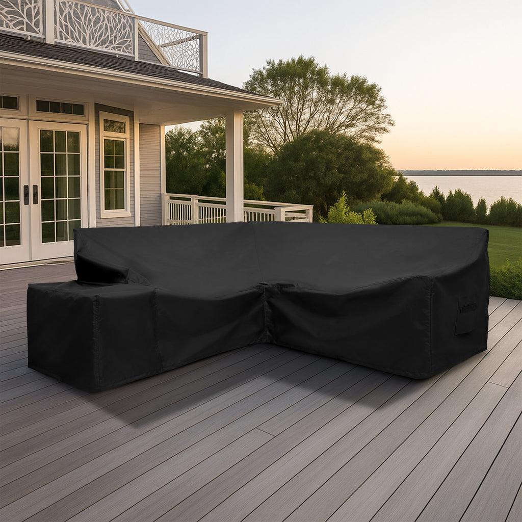 Outdoor L Shaped Couch Cover with Side Table image 5