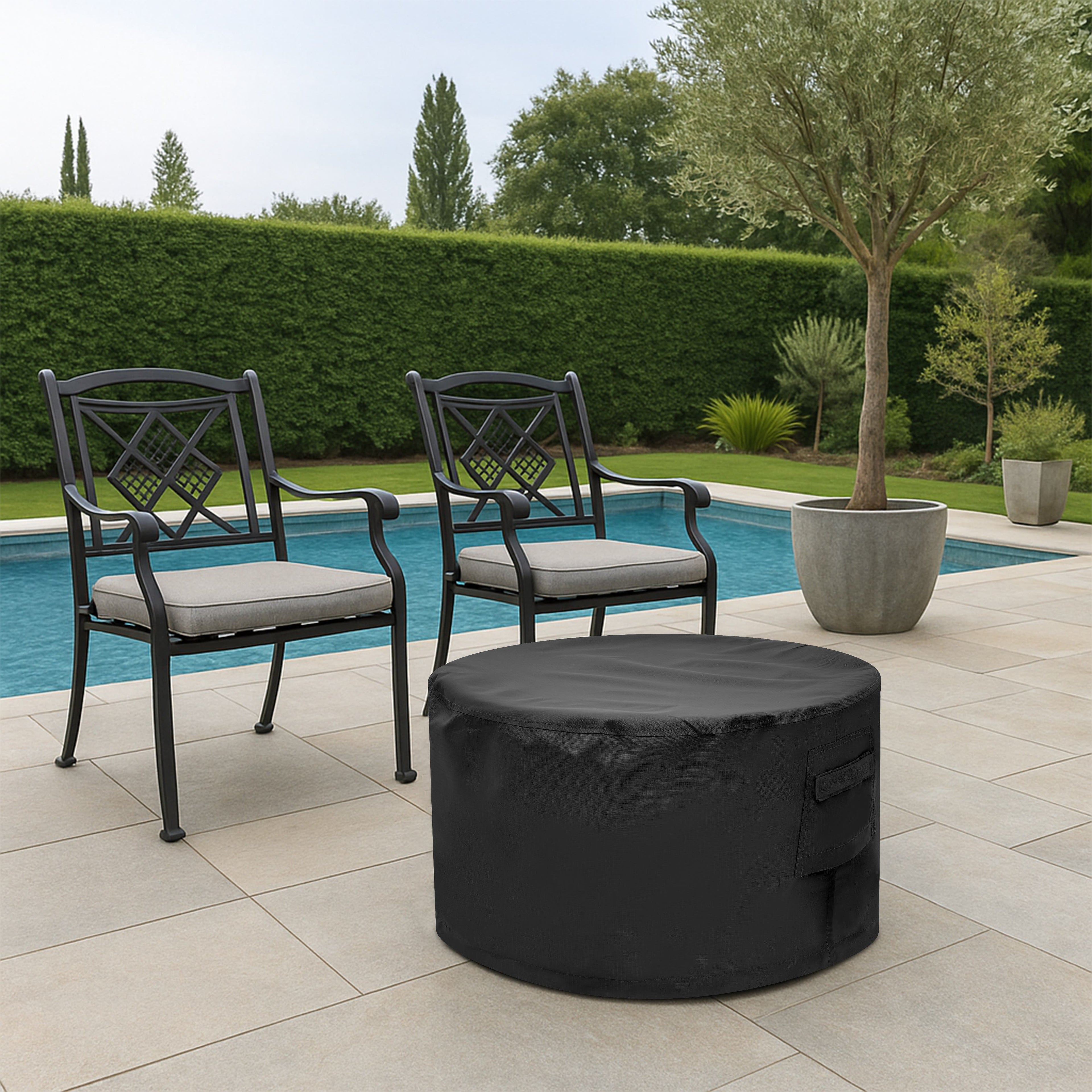 Round Stone Fire Pit Custom Covers image 6