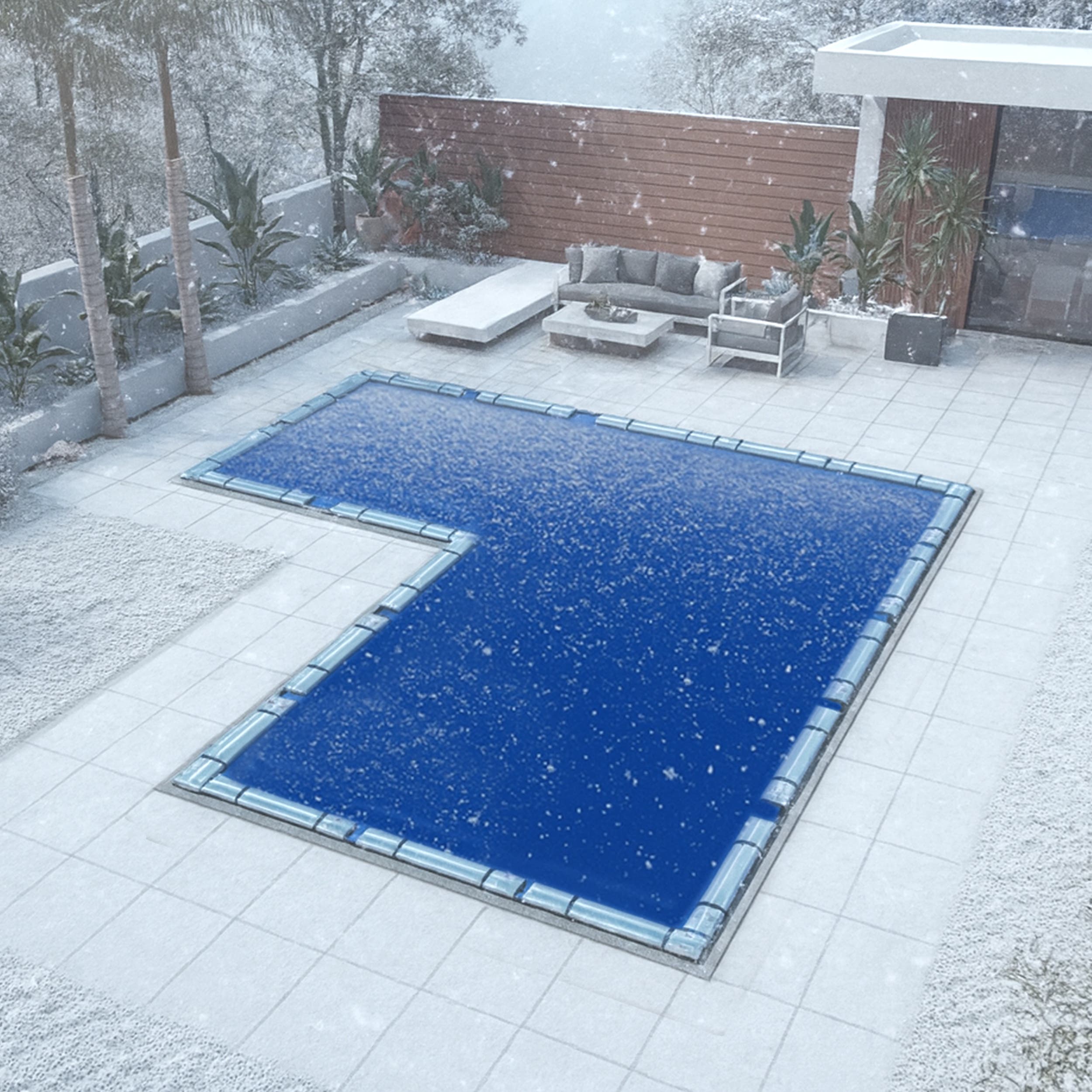 L-Shape Winter Pool Cover image 2