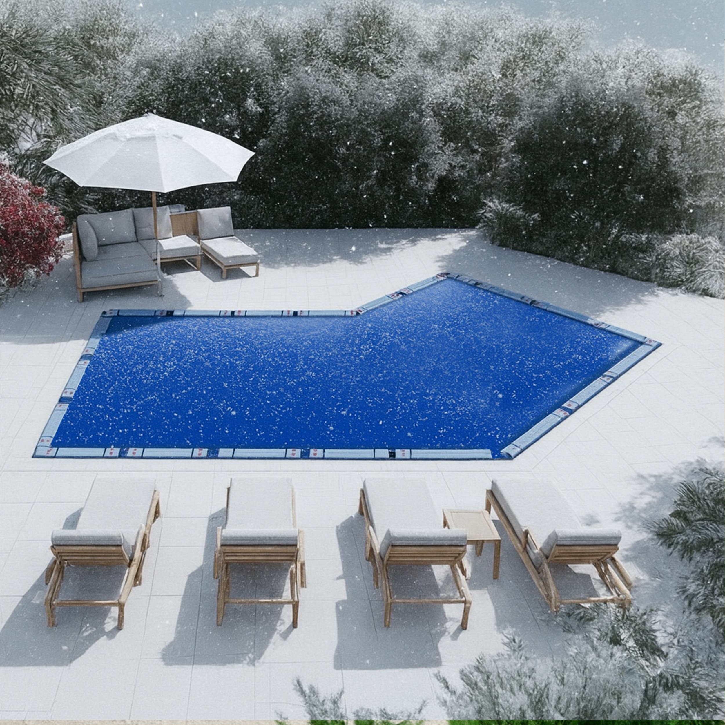 Lazy L-Shape Winter Pool Cover image 2