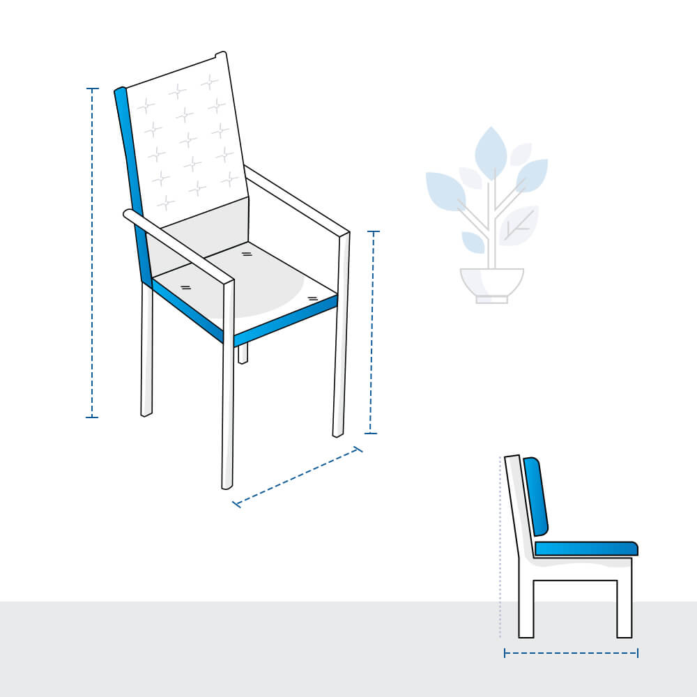 High Back Patio Dining Chair Custom Covers image 1
