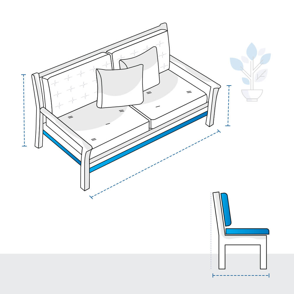 Two-Seater Patio Couch Custom Covers image 1