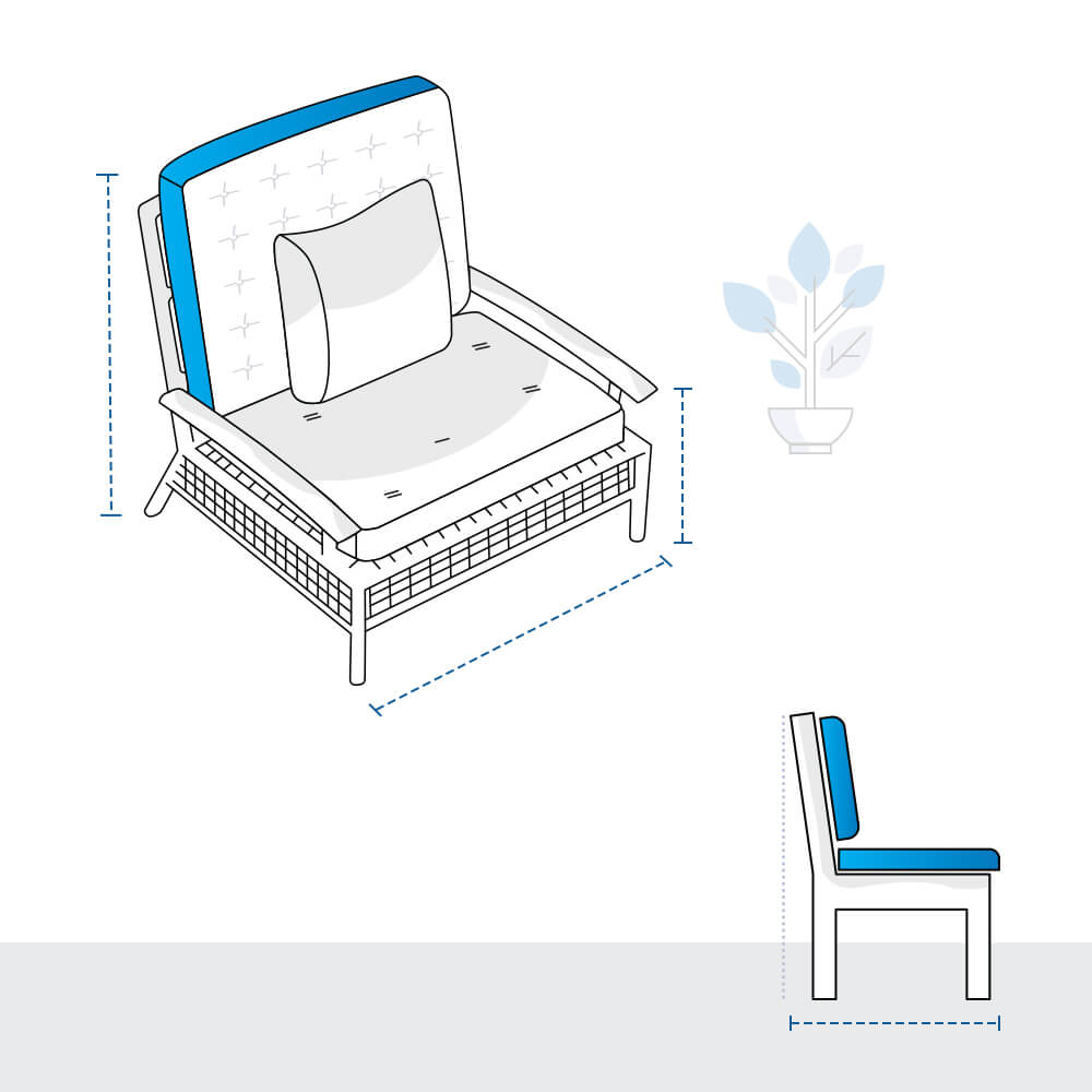 Wicker Lounge Chair Custom Covers image 1