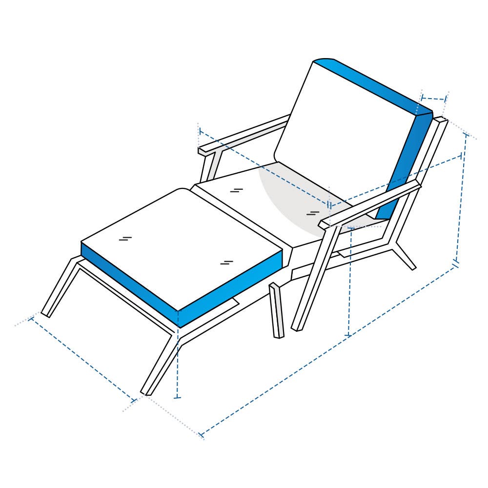 Chaise Lounge Extended Seat Custom Covers image 1