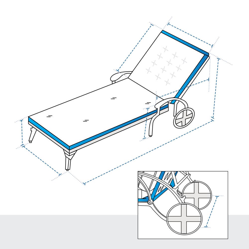 Poolside Wheeled Chaise Lounge Custom Covers image 1