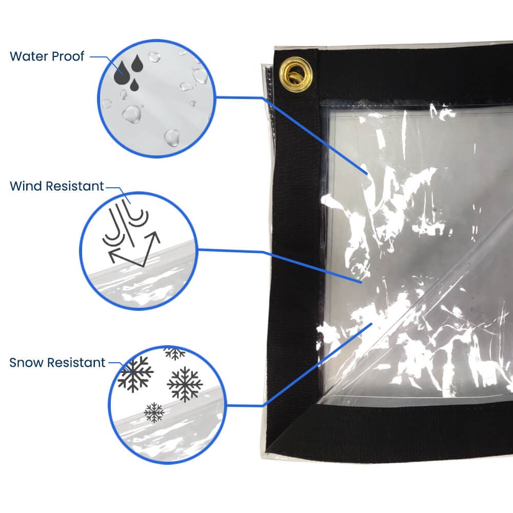 Clear Vinyl Tarp, 20mil, Size: 14' x 14' image 2