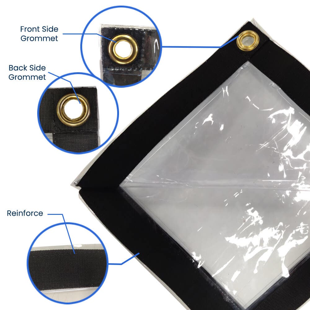 Clear Vinyl Tarp, 20mil, Size: 5' x 15' image 3