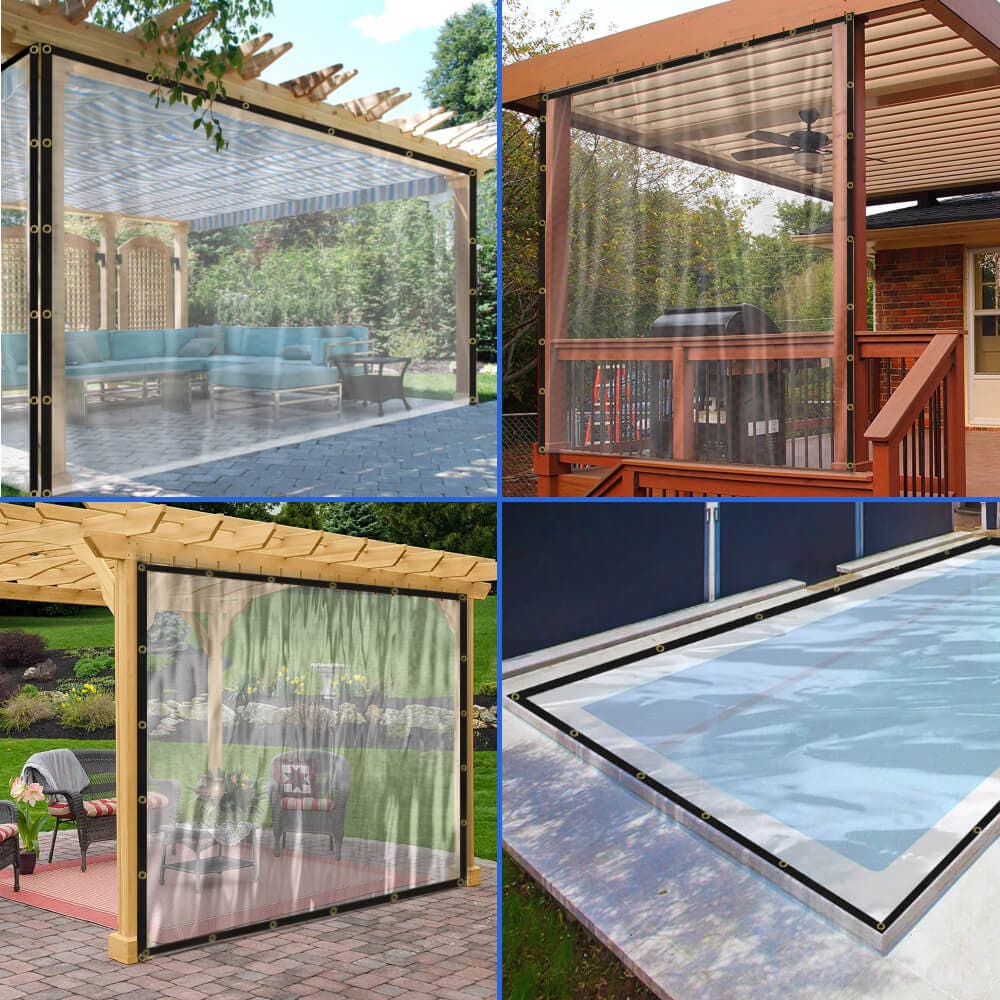 Clear Vinyl Tarp, 20mil, Size: 14' x 14' image 4