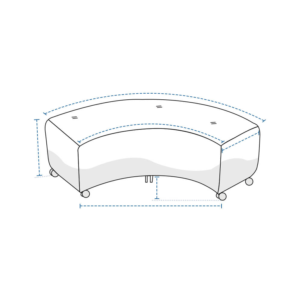 Custom Curved Ottoman Covers image 1