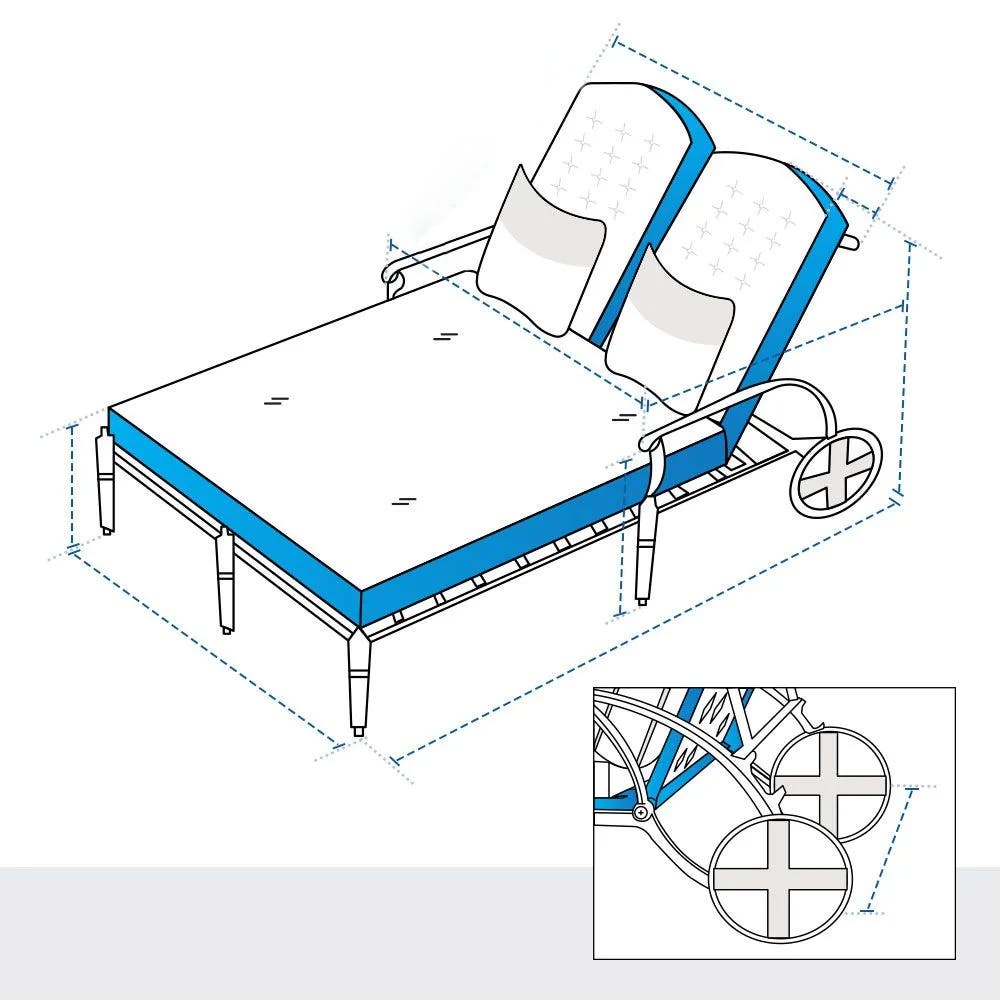 Wheeled Adjustable Chaise Lounge Custom Covers image 1