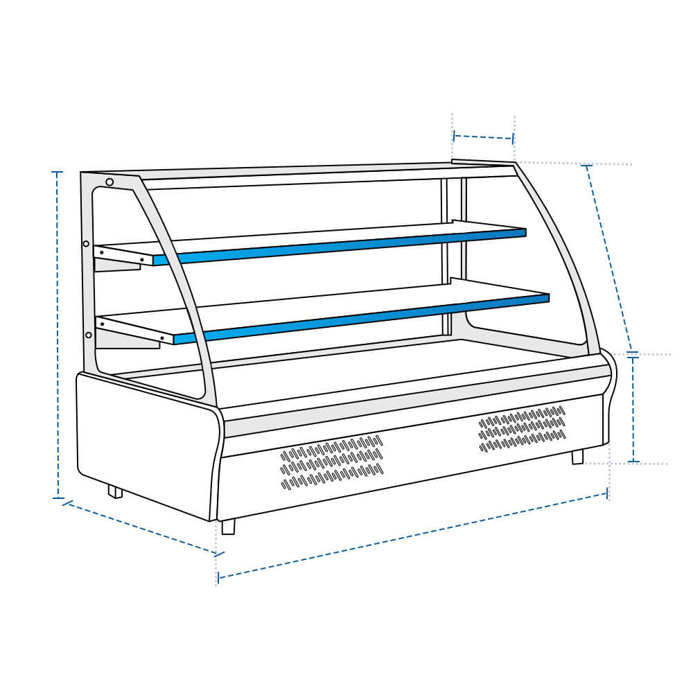 Curved Refrigerated Display Case Custom Covers image 1