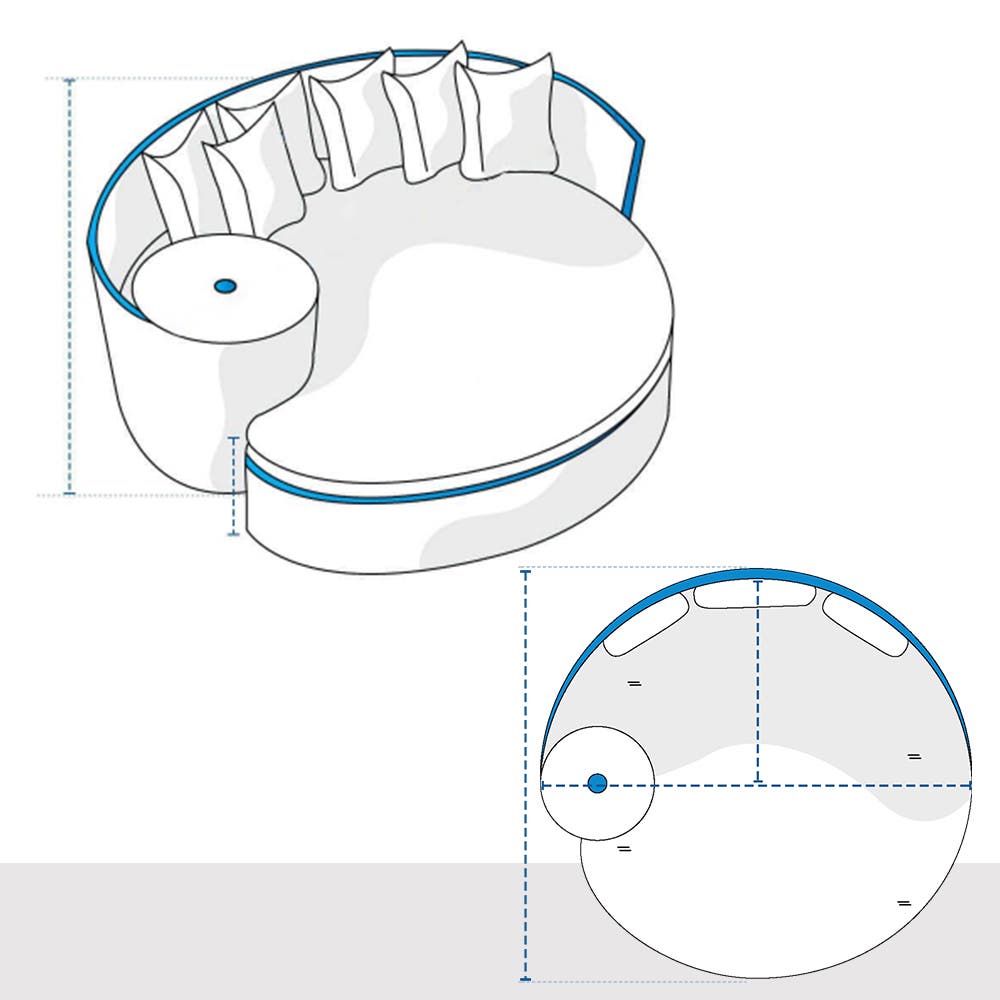 Circular Daybed with Integrated Side Table Covers image 1