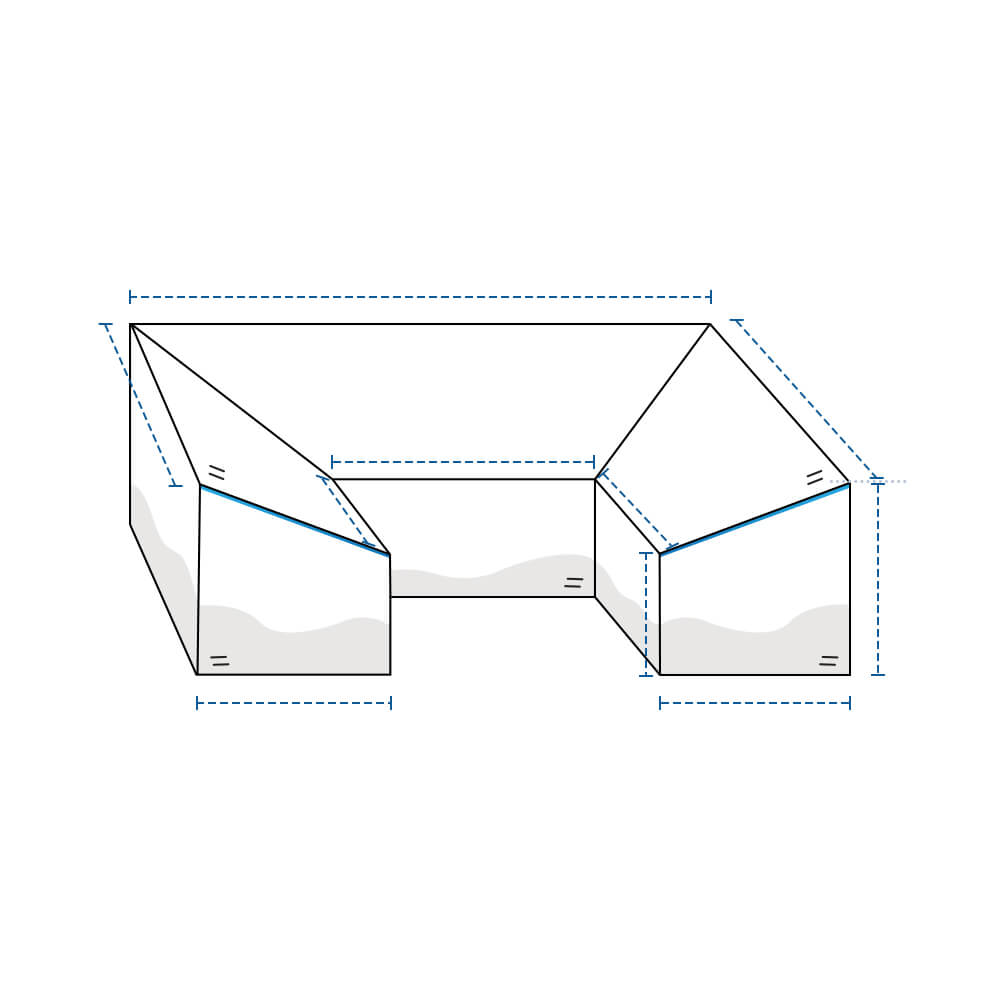 U Shape Slanted Outdoor Custom Covers image 1