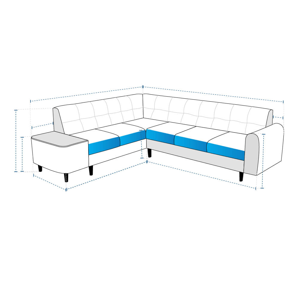 Outdoor L Shaped Couch Cover with Side Table image 1