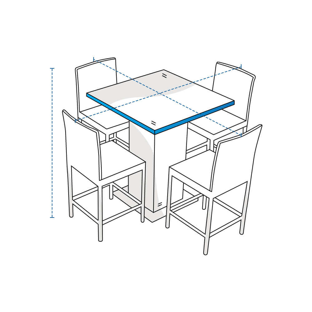 Square Bar Dining Table Custom Covers image 1