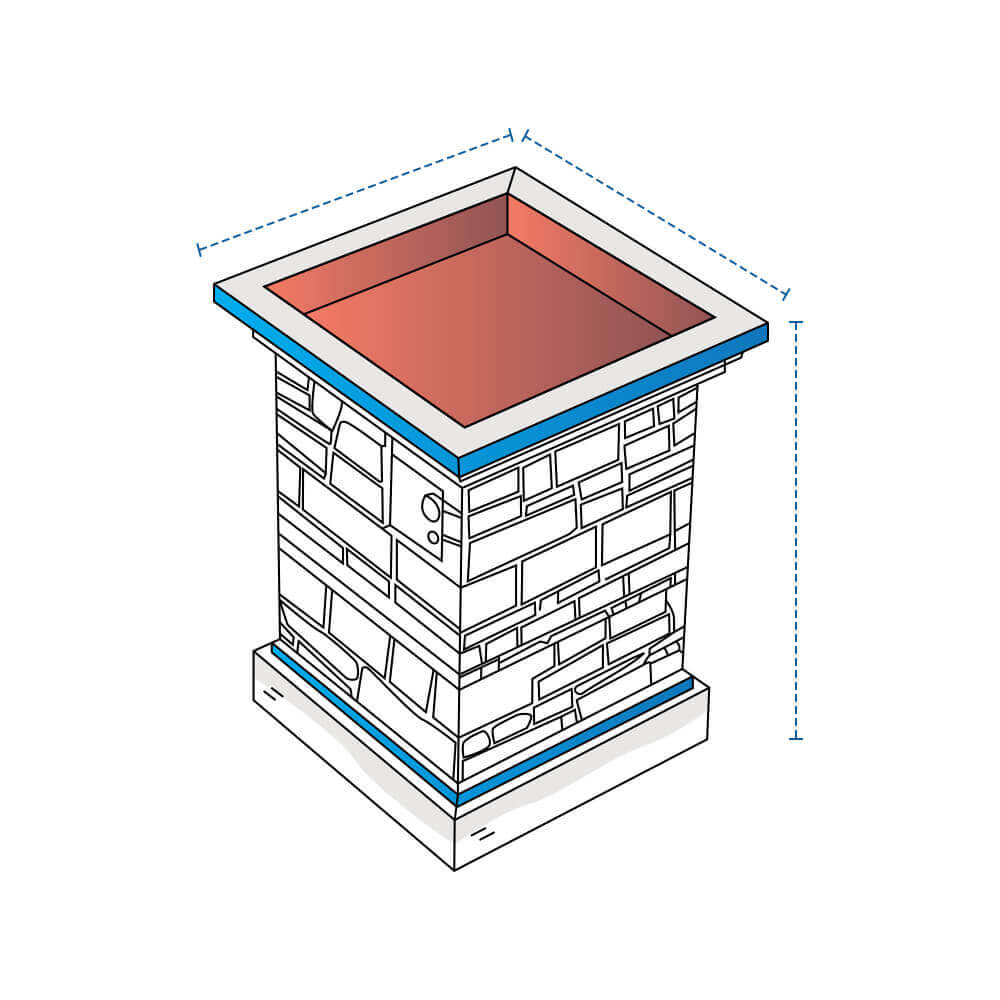 Square Stone Fire Column Custom Covers image 1