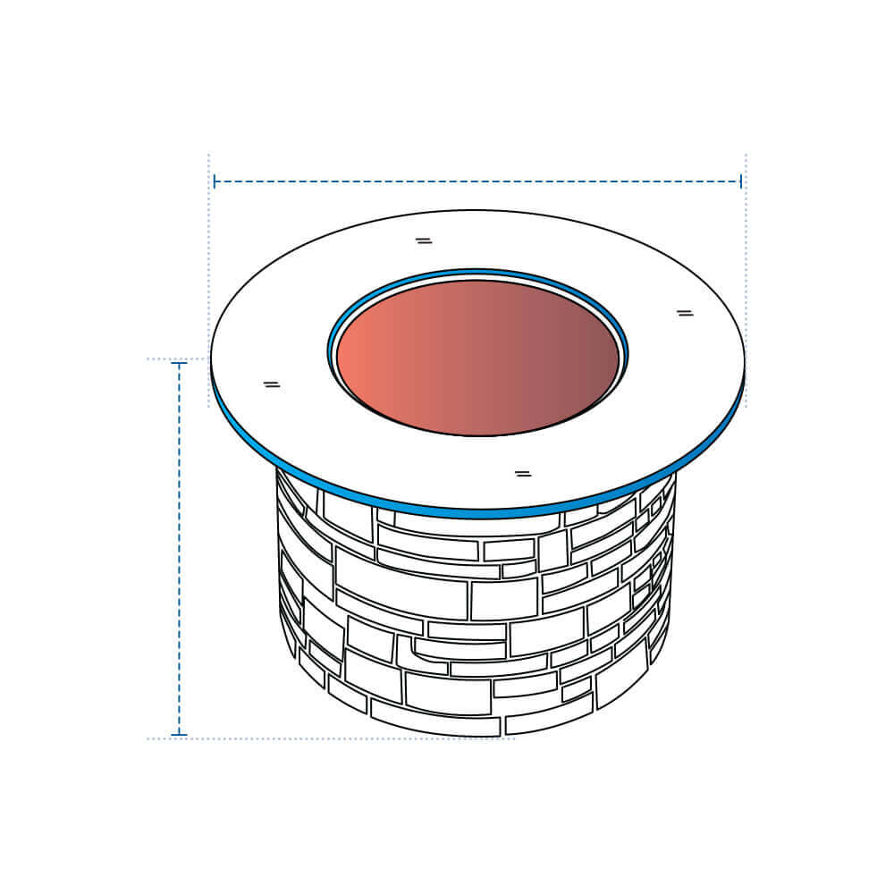 Round Stone Fire Column Custom Covers image 1