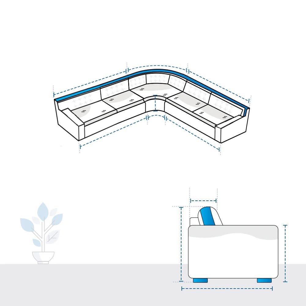 Outdoor l shaped curved couch cover image 1