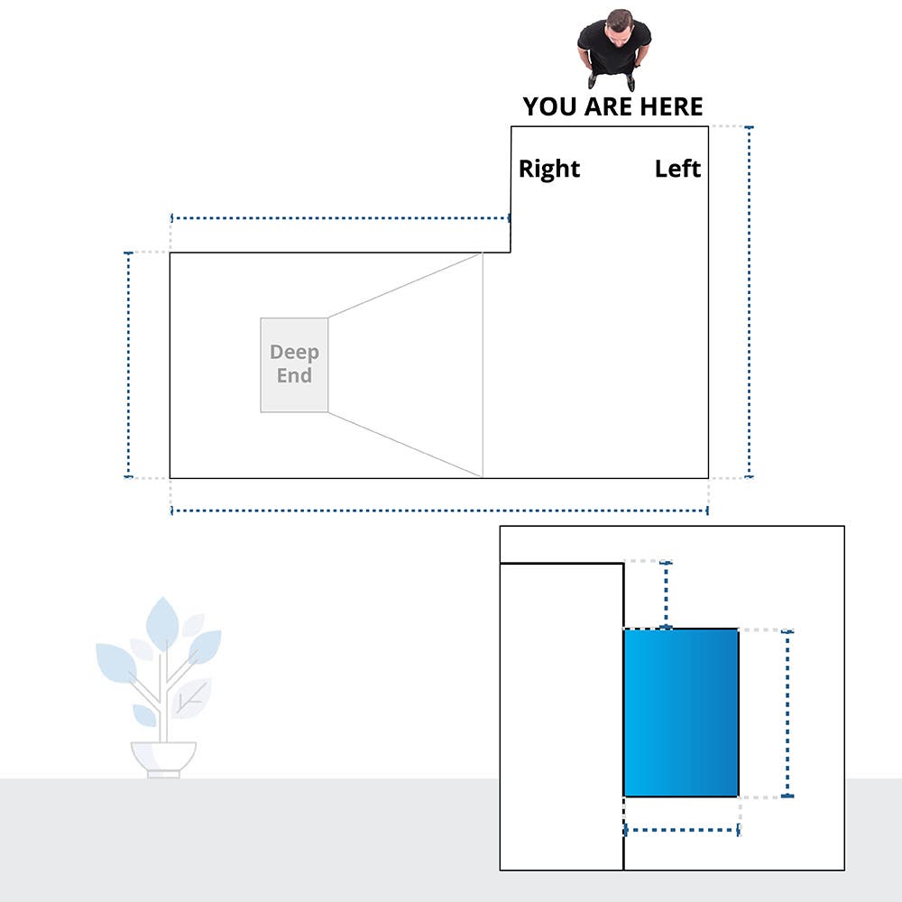 L Shape Pool Cover - Left/Right Steps image 1