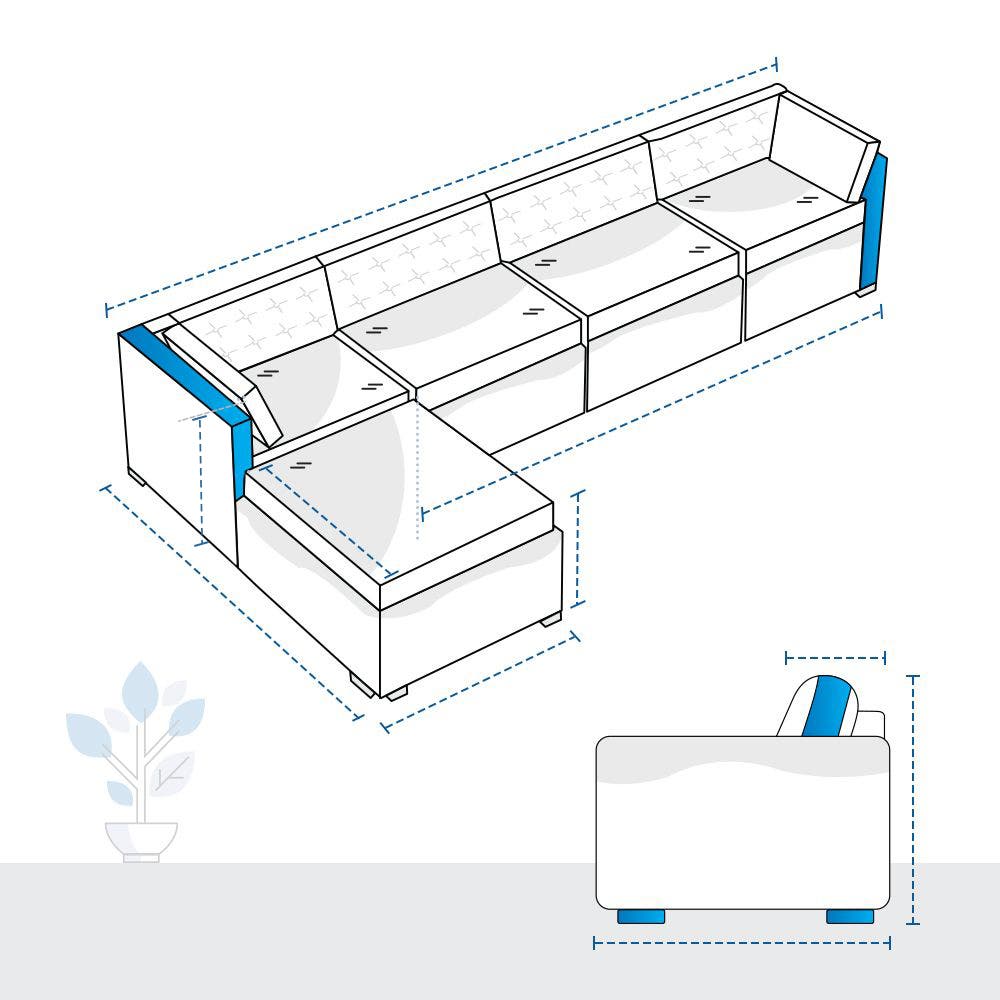 L Shape Couch Custom Covers - Design 3 image 1