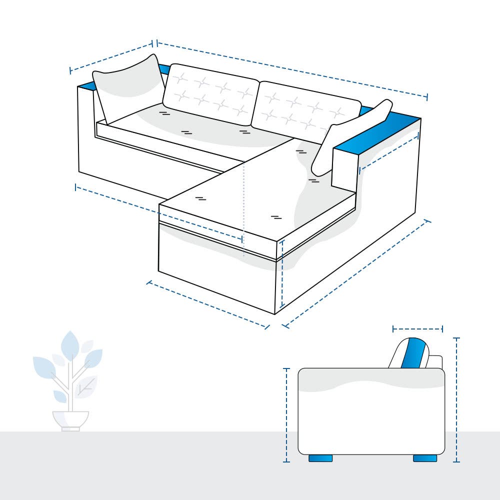 Outdoor L Shaped Sectional Couch Cover with Right chaise image 1