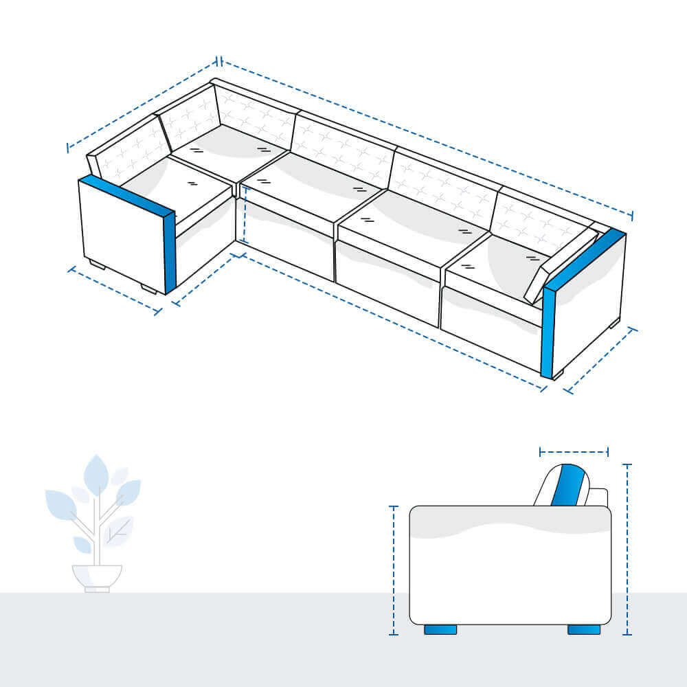 L Shaped Sectional Couch Cover Left arm Facing image 1