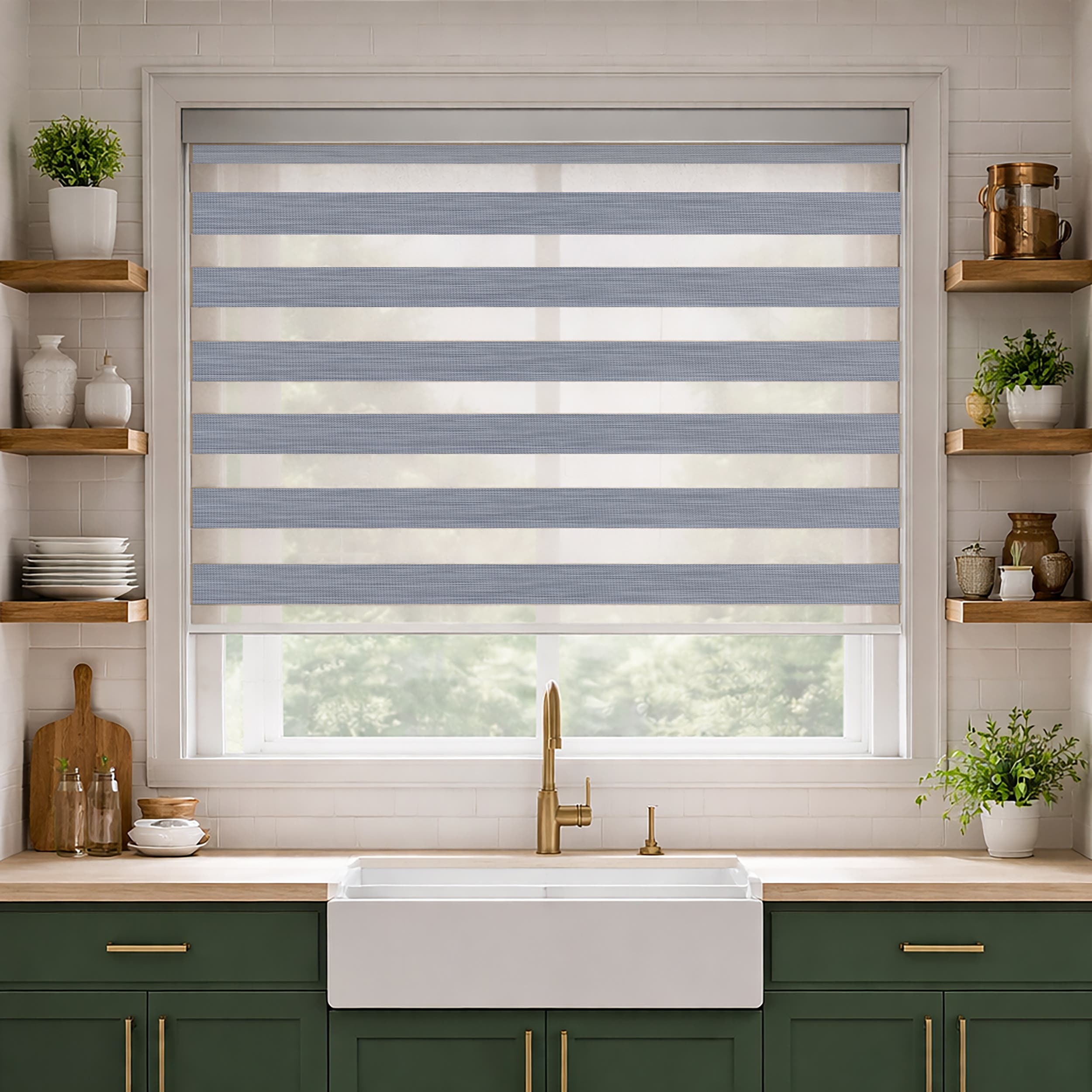 Light-Filtering Zebra Blinds image 1