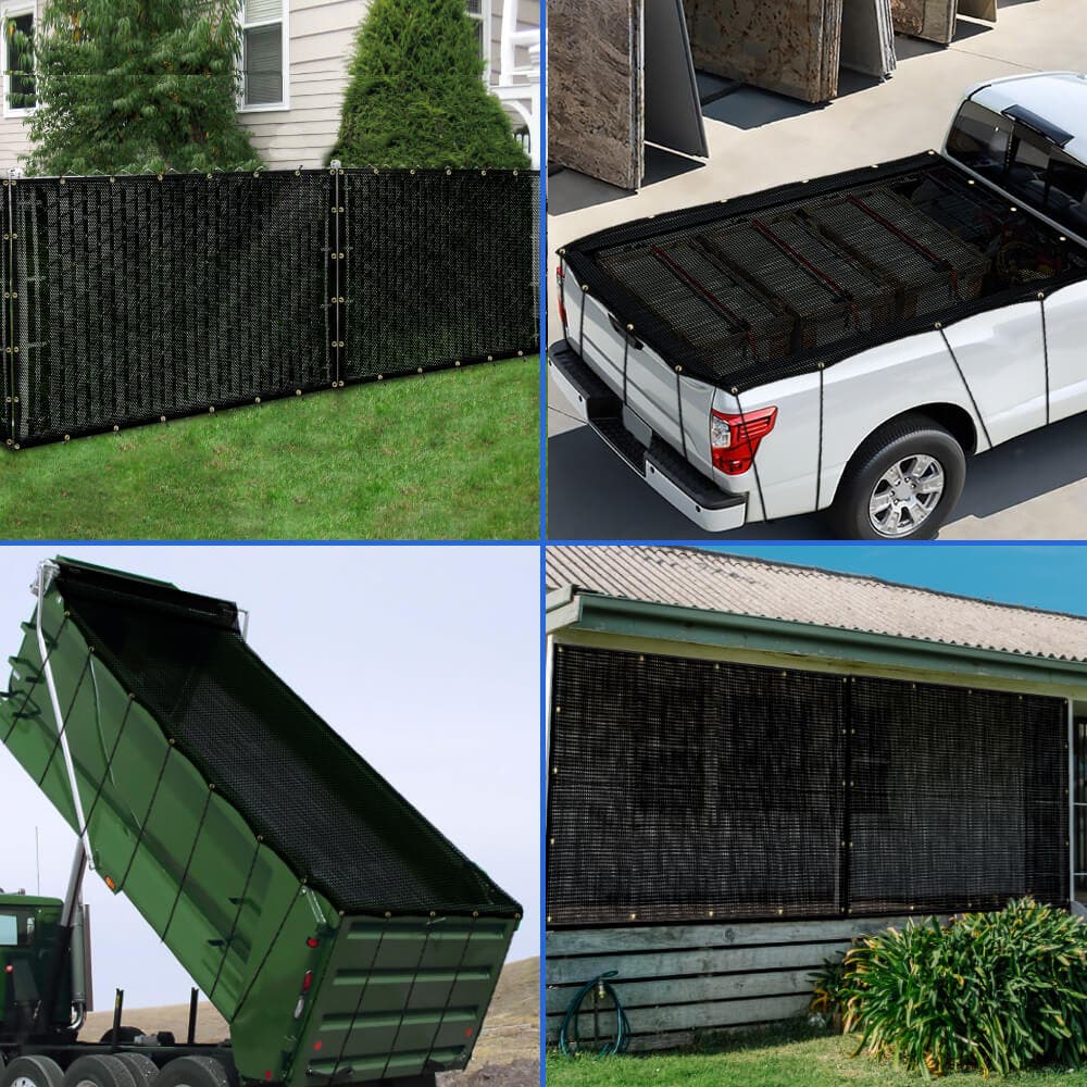 High Strength Mesh Tarp, 6oz, Size: 10' x 60' image 3