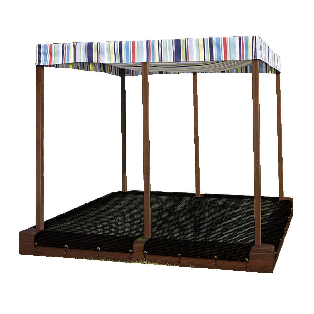 Mesh Custom Sandbox Covers - With 6 Pole Cut-Out image 2