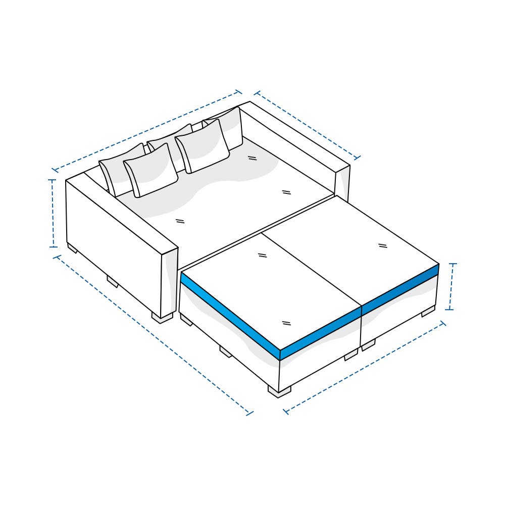 Modular Outdoor Daybed with Extendable Base Covers image 1