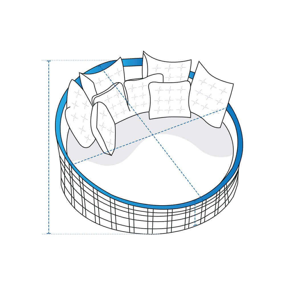 Round Wicker Outdoor Daybed Custom Covers image 1