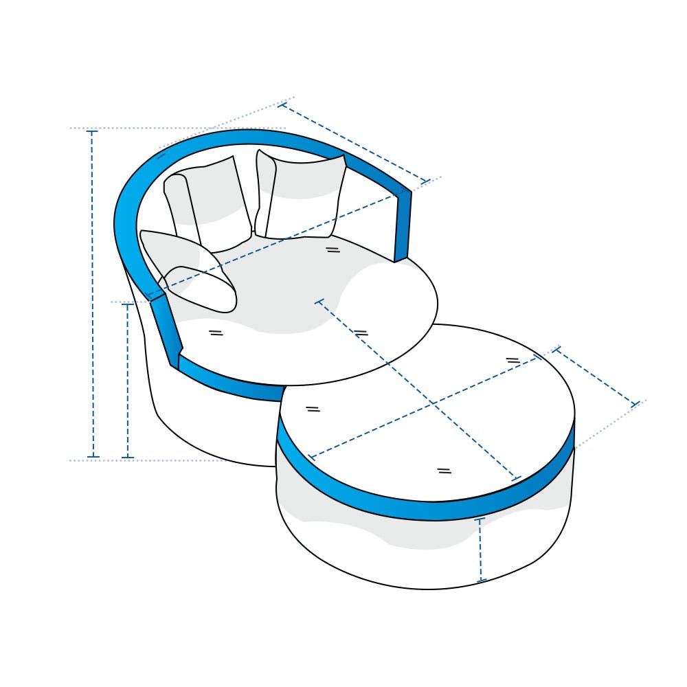 Modular Outdoor Daybed with Ottoman Covers image 1