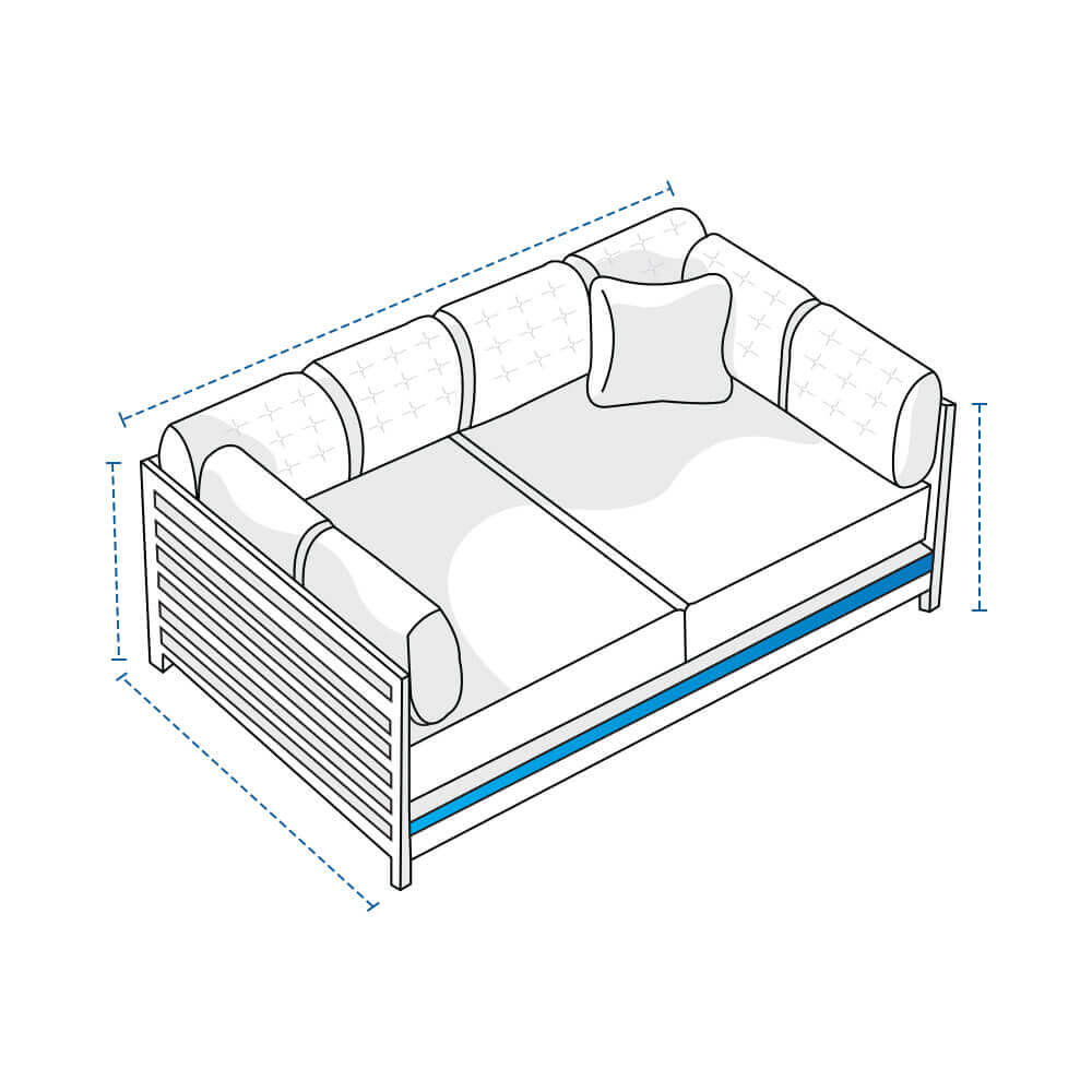 Two-Seater Outdoor Lounge Daybed Custom Covers image 1