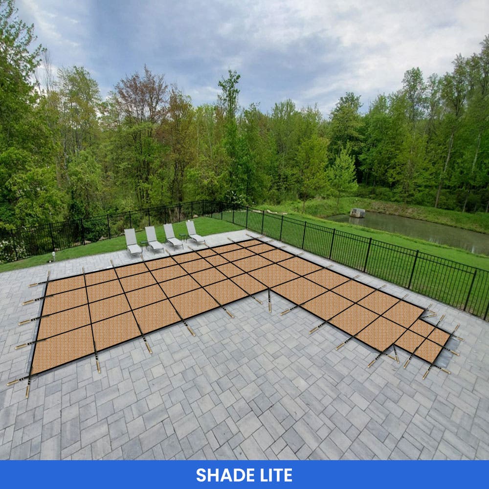 L Shape Pool Cover - Center Steps image 2