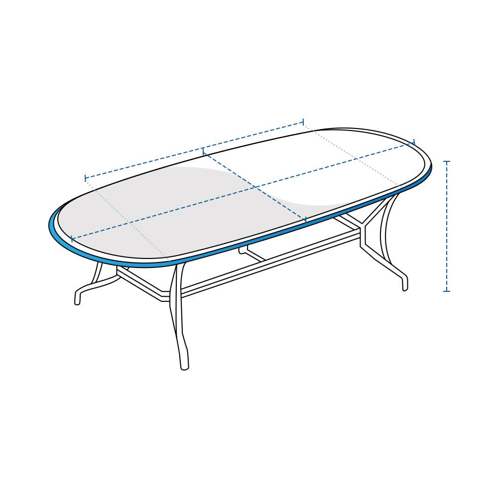 Oval Patio Dining Table Custom Covers image 1