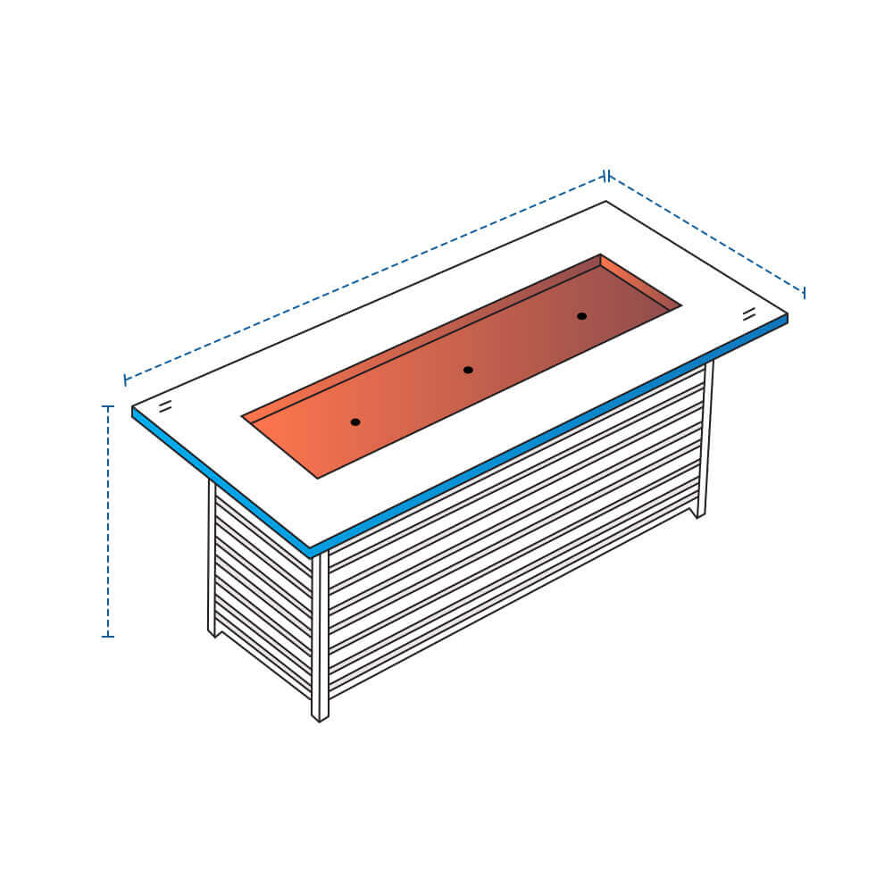 Slatted Base Rectangular Fire Pit Custom Covers image 1