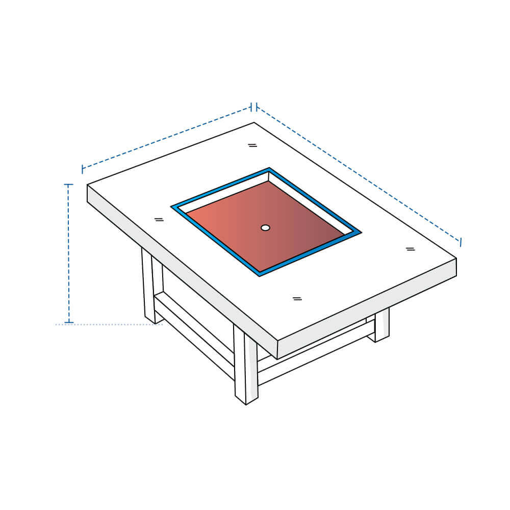 Rectangular Fire Pit Table Custom Covers image 1