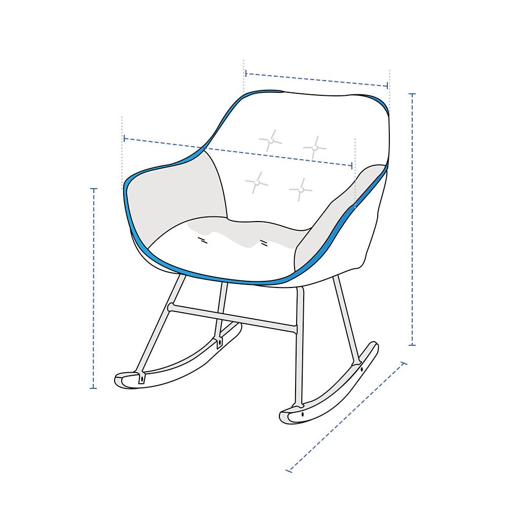 Modern Shell Rocking Chair Custom Covers image 1
