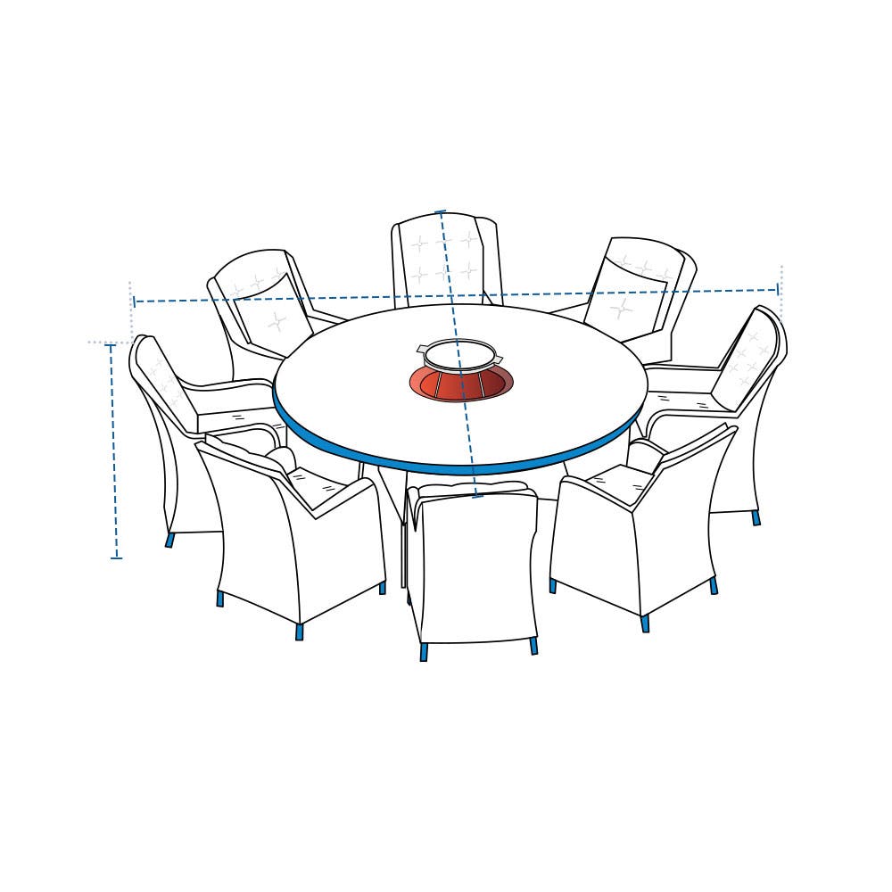 Round Fire Pit Chair Set Cover image 1
