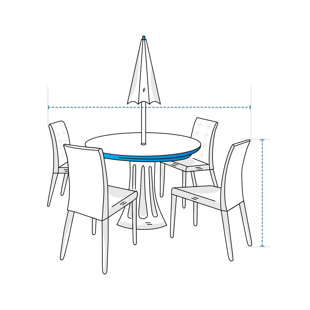 Custom Round Table Chair Set Covers w/ UMBRELLA HOLE image 1