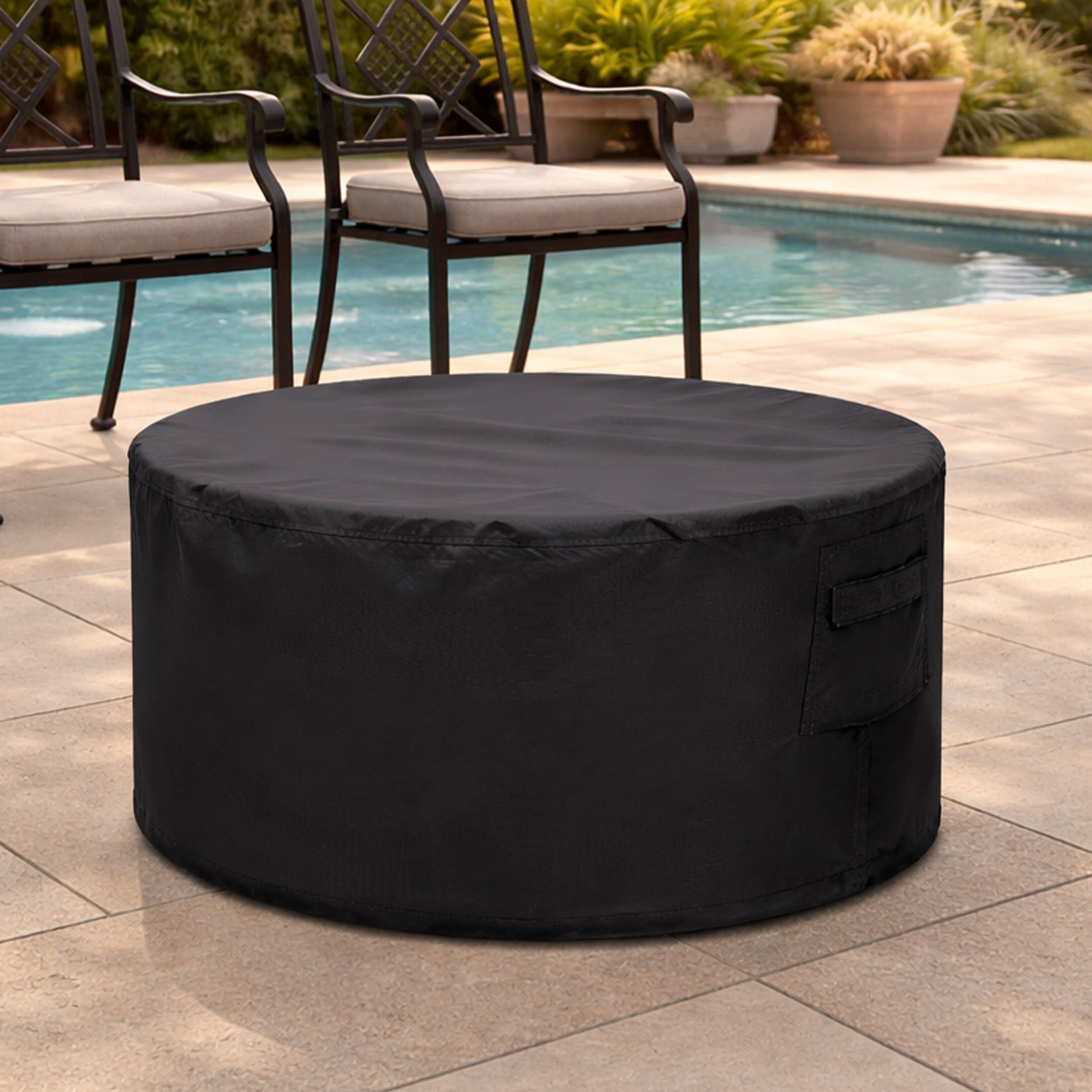 Round Stone Fire Pit Custom Covers image 2