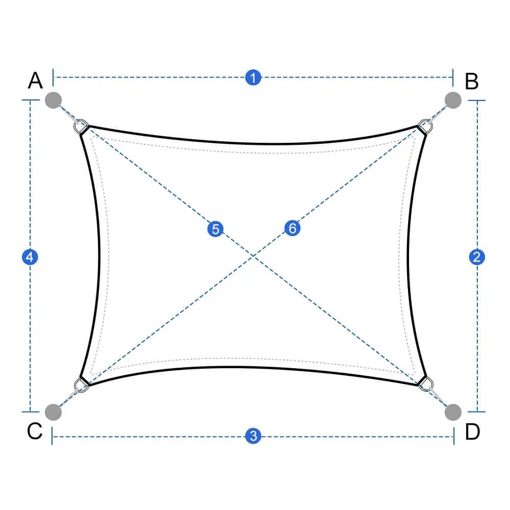 Waterproof Sun Shade Sail - Four Sided image 1